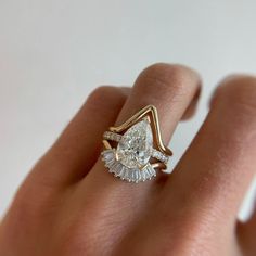 Round & Pear Ballerina Jacket | Vintage Inspired Diamond Stacking Ring – Marrow Fine Ballerina Ring Vintage, Pear Shaped Diamond Engagement Rings, Ballerina Ring, Vintage Ballerina, Pear Shaped Ring, Diamond Stacking Rings, Fine Diamond Jewelry, Engagement Ring Shapes, Pear Engagement Ring