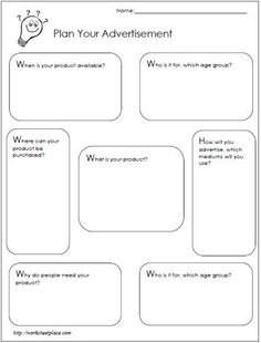 the printable worksheet for an advertment that is intended to help students learn