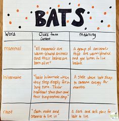 a paper with some writing on it that says bat's and other things to write