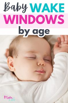 a baby sleeping on top of a bed with the words how to make windows by age