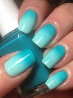 22 Cute Beach Themed Nails to Try This Summer - Sass Magazine Turquoise Nail Designs, Beach Themed Nails, Mint Green Nails, Ombre Nail Art Designs, Beach Nail Designs, Gel French Manicure, Unghie Sfumate, Turquoise Nails, Nagellack Trends