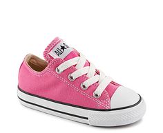 Converse Chuck Taylor All Star Infants Shoe Perfect for classic kids, the Converse Chuck Taylor All Star low-cut girls' Sneaker is a true original; it features a blacktop-inspired silhouette and a light canvas construction for easygoing style. Canvas upper Low-cut design Lace-up front Rubber outsole Pink Low-top Canvas Shoes For Spring, Pink Low-top Cotton Sneakers, Purple Low-top Converse Sneakers, Baby Girl Converse, Kids Pibk Converse, Girls Converse, White Converse, Lighted Canvas, Rack Room Shoes