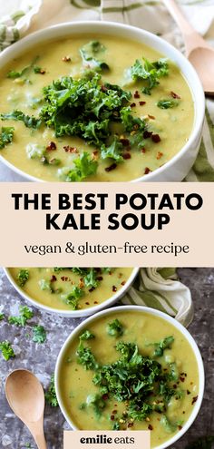 the best potato kale soup is made with vegan and gluen - free ingredients