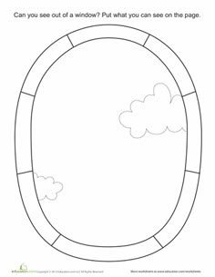 an oval window with clouds on it and the words can you see out of a window?