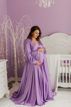 Looking for the perfect dress for your upcoming maternity photo shoot? Look no further than this stunning maternity dress that will have you feeling confident and beautiful on your special day. This plus-size maternity dress is also perfect for baby showers or any other important event during your pregnancy. 👉 ABOUT THE DRESS This elegant faux wrap dress features an elastic waist, ensuring both comfort and style. The length from the waist is a standard 45 inches (115 cm), but can be adjusted fo Plus Maternity Dress, Elegant V-neck Maternity Gown, Plus Size Baby Shower Dress, Elegant Maternity V-neck Gown, Elegant Maternity Gown With V-neck, Elegant Fitted Maternity Dress For Baptism, Plus Size Baby Shower Outfit, Maternity Dresses For Wedding Guest, Plus Size Maternity Photos