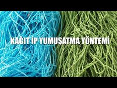 two balls of yarn with the words kagitp yumusata yotemi