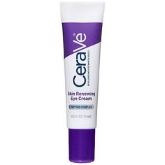 Developed with dermatologists, CeraVe Skin Renewing Eye Cream features an anti-aging peptide complex, hyaluronic acid, niacinamide, and caffeine to fight signs of aging around the delicate eye area. With continued use, this multi-tasking, anti-aging eye cream helps to improve the look of crow's feet wrinkles & fine lines, reveal firmer skin, and visibly brighten tired looking eyes. This lightweight and deeply hydrating eye cream delivers all-day moisture for eyes that look younger, healthier, Cerave Eye Cream, Eye Cream For Wrinkles, Cerave Skincare, Eye Moisturizer, Caffeine Eye Cream, Eye Wrinkle Cream, Hydrating Eye Cream, Firmer Skin, Firming Eye Cream