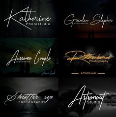 some type of script that has been used to create logos for photographers and videographers