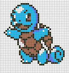 a pixellated image of a blue and brown stuffed animal