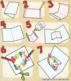 how to make an origami birthday card with scissors and paper cut out the numbers