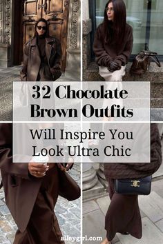 All Brown Fall Outfit, Dark Brown Fall Outfits, Brown Skirt And Sweater Outfit, Brown Midi Dress Outfit Fall, Sophisticated Outfits Winter, Long Sleeve Brown Dress Outfit, Chocolate Fall Outfit, Outfit With Brown Sweater, Brown 90s Outfit