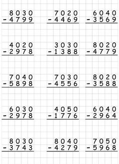 the worksheet for addition to subtract numbers is shown in black and white