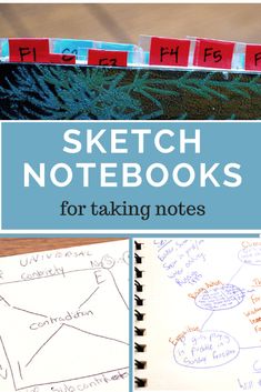 a notebook with writing on it and the words sketch notebooks for taking notes