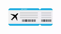 an airplane ticket with barcodes on it and the word articct written in blue