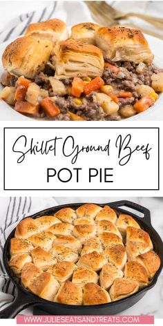 This Skillet Ground Beef Pot Pie is a warm, hearty meal made in just one pan! With seasoned beef, mixed veggies, and a golden biscuit crust, it’s an easy twist on classic pot pie. Perfect for a comforting family dinner any night of the week!