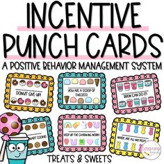 an interactive punch card game for teachers to use with their classroom's favorite treats and sweets