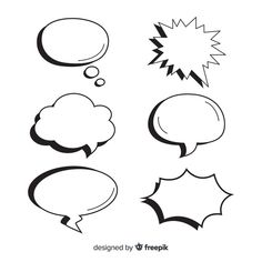 speech bubbles with different shapes on white background