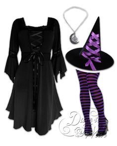 Dare Fashion Sorceress Witch  H02 Purple Renaissance Witch Striped Gothic Cosplay Cute Witch Costume, Fairy Sleeves, Sorceress Costume, Witches Costumes For Women, Cinderella Halloween Costume, Witch Costume Diy, Moon Pentagram, Wizard Costume, Upper Arm Cuffs