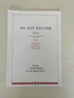 a sheet of paper with the words do not disturb