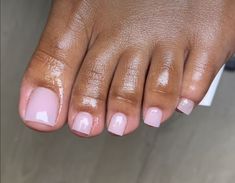 Sheer Pedicure, Sheer Pink Pedicure, Milky Pink Toes, Milky Pink Pedicure, Milky Pink Toe Nails, Neutral Toenails, Nude Pink Pedicure, Funny Bunny Toes, Acrylic Overlay On Toes