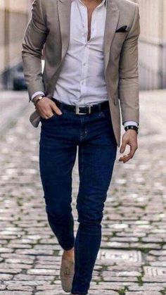 Blazer Outfits Men, Mens Business Casual Outfits, Mens Fashion Blazer, Mens Fashion Smart, Mens Fashion Classy, Mens Fashion Casual Outfits, Stylish Mens Outfits, Men Style Tips, Mens Fashion Suits