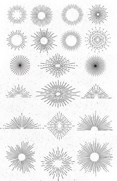 sunbursts are shown in black and white