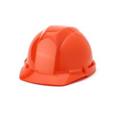 an orange hard hat on a white background