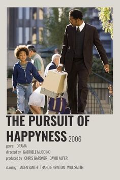 the pursuit of happiness 2006 poster with an image of a man in a suit carrying luggage