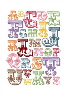 the alphabet is made up of different colors and letters, including one for each letter