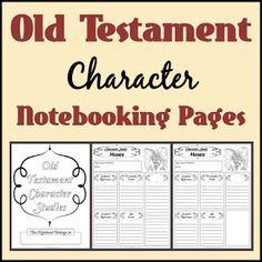 an old testament character notebook with the title