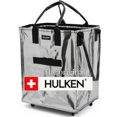 a clear shopping bag with the words,'the original huken'on it