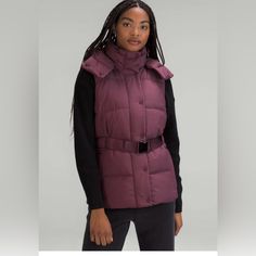 Brand New Without Tags Size 8 Plum Color Water-Repellent Windproof 600-Fill-Power Goose Down Insulates Through Extra Loft 100% Of Our Down Is Certified To The Responsible Down Cinchable Hem Belt At The Waist Lets You Customize Your Fit. Remove It Before Washing Waist Vest, Cropped Half Zip, Street Jacket, Waist Jacket, Warm Down, Women Hoodies Sweatshirts, Women's Coats & Jackets, Women's Coats, Color Purple