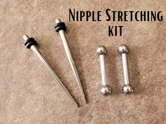 Nipple Stretching Kit Tapers and Internally Threaded Barbells 14g 12g 10g 8g Nipple Rings Jewelry gauging Steel Bar, Jojoba Oil, Tattoos And Piercings, Piercings, Jewelry Rings