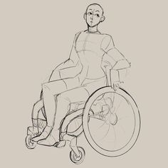 a drawing of a man in a wheel chair