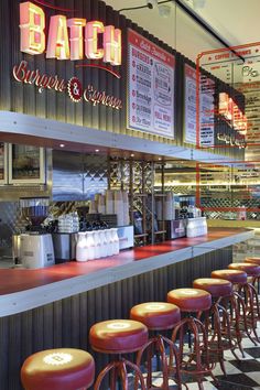 Diner Furniture, Restaurant Bar Design, Burger Bar, Bar Interior