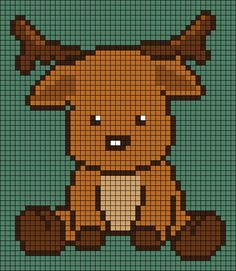 a pixellated image of a brown dog sitting on the ground with his paws crossed