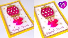 two cards with the words happy diwali on them