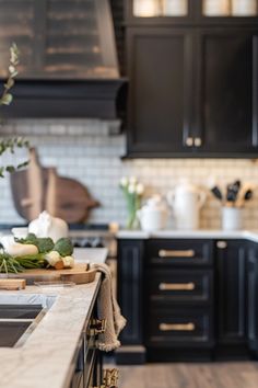 the kitchen counter is clean and ready to be used as an appliance for cooking