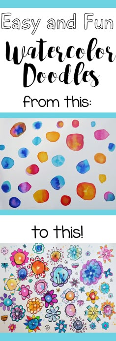 watercolor doodles from this easy and fun activity for kids