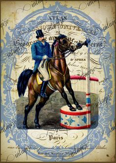 a man riding on the back of a brown horse next to a barrel and flag