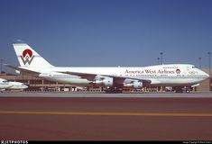 an american west airlines plane on the tarmac