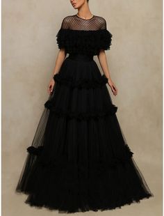 Black Floor Length Dress, Cheap Prom Dresses Online, Ruffle Prom Dress, Short Noir, Prom Dresses Elegant, Dresses Formal Elegant, Black Short Dress, A Line Prom Dresses, Prom Dresses Online