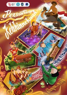 the poster for pesana and kehlhnensia, which features pictures of people