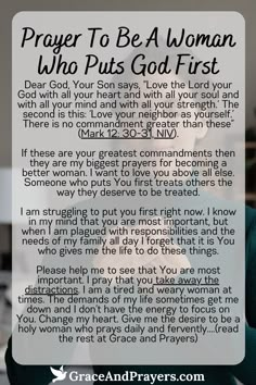 a prayer for a woman who puts god first