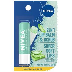 Having Super Soft Lips was never so easy! Care for your lips with the NIVEA 2 in 1 Lip Balm & Scrub. This innovative formula, enriched with Vitamin E and Aloe Vera, contains plant-based particles that make your lips feel exfoliated, soft and moisturized. This is NIVEA's first scrub in a stick, and an innovation when it comes to daily lip care. This product contains plant-derived grains (from corn starch) as scrub particles, which are very gentle to the skin. Here's the best part: the plant-based Nivea Lip Balm, Rapeseed Oil, How To Apply Lipstick, Moisturizing Lip Balm, Rosehip Oil, Soft Lips, Dry Lips, A Stick, Lip Scrub