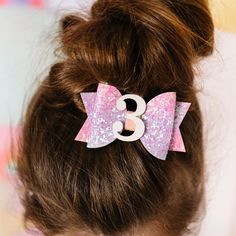 The 3rd Birthday Pastel Glitter Bow Clip is the perfect kids hair accessory for celebrating a 3rd Birthday! This Sweet Wink pastel rainbow glitter bow motif accented with a glitter #3. Color: Rainbow Size: One Size Pastel Rainbow Hair, Birthday Hair Bow, Luxe Baby, Hair Glitter, Rainbow Bow, Birthday Hair, Glitter Ribbon, Birthday Girl Shirt, Bow Clip