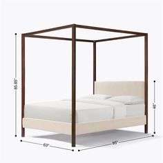 an image of a bed with measurements for it