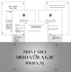 the printable moon magic journal is open and ready to be used as a projector