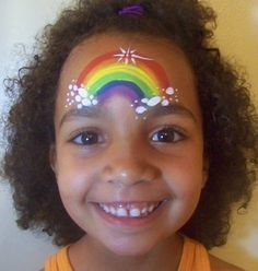 Rainbow Face Paint, Painting Birthday Party, Rainbow Face, Painting Birthday