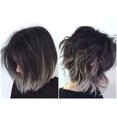 Gray Highlights, בר מצווה, Short Hair Color, Penteado Cabelo Curto, Grey Hair, Silver Hair, Hair Dos, Ombre Hair, Balayage Hair